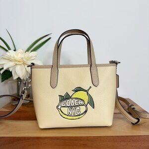 NWT COACH CITY MINI‎ TOTE BAG WITH LEMON PRINT